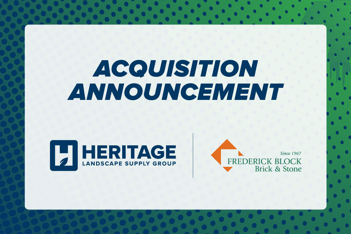 Heritage Landscape Supply Group announces expansion in Virginia with the acquisition of Frederick Block, Brick & Stone